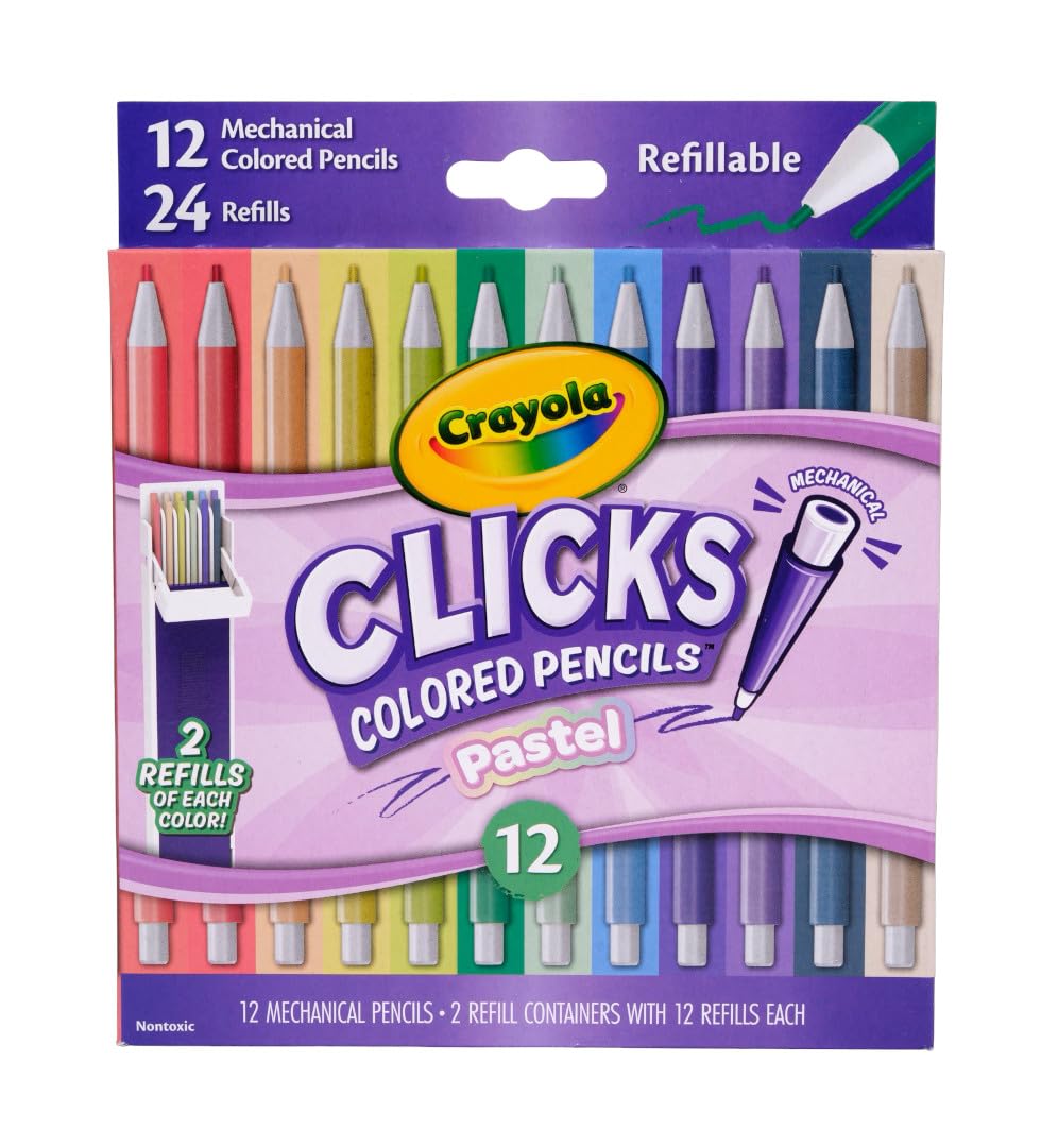 Crayola Clicks Retractable Tip Markers (10ct), Washable Cone Tip Art Marker Set, Cute Aesthetic School Supplies, Classroom Must Haves, Ages 3+