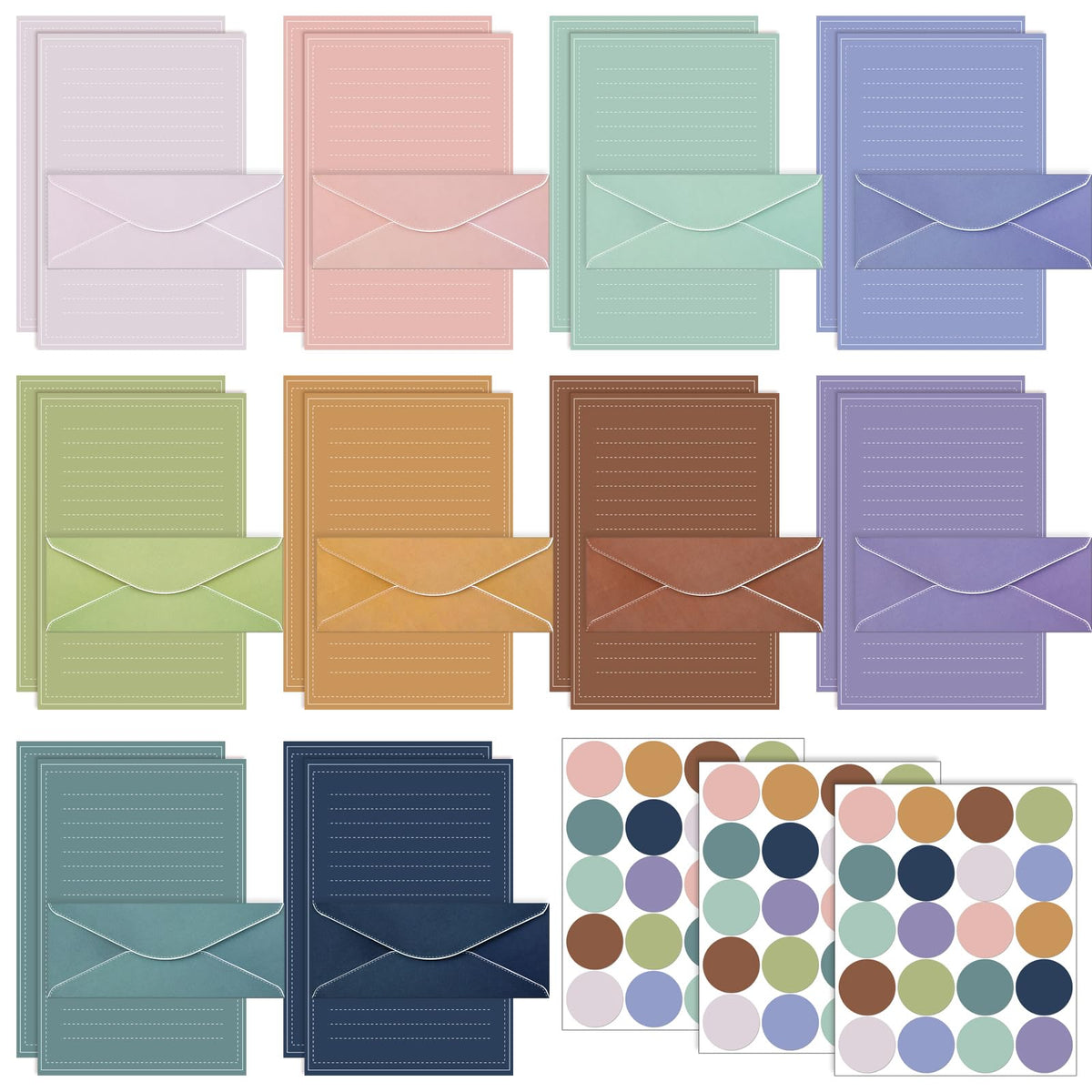 Taobary 160 Pack Stationery Paper Set,5.5 X 8.25 Inch,Morandi Color