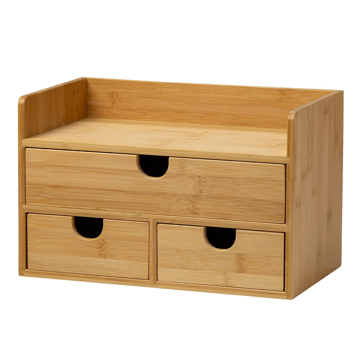 MEEDEN Bamboo Desk Organizer with Drawers: Storage Container with Shelf