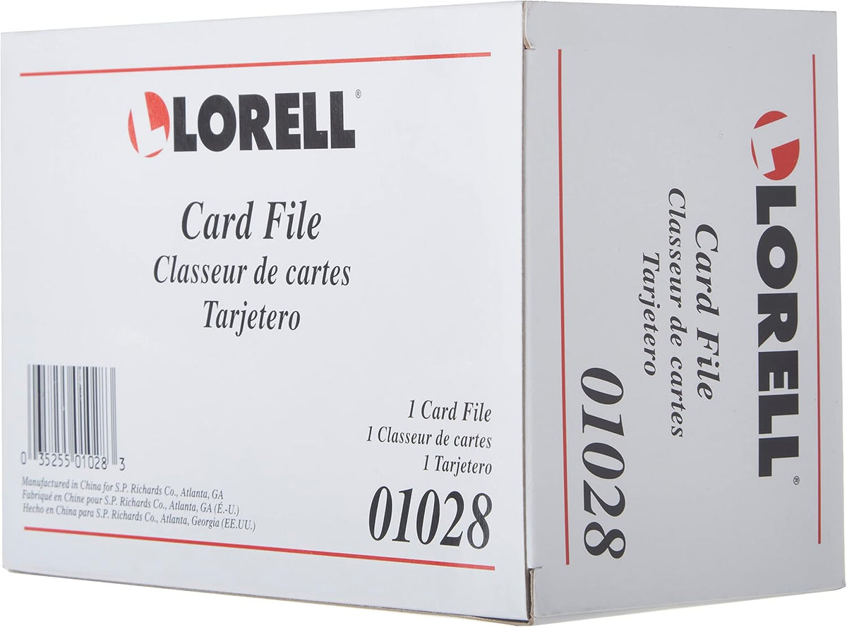 Lorell Business Card File, 350 Card Capacity, Black, Plastic, Modern, Office Supplies, Professionals, Unisex, Hinged, Portable