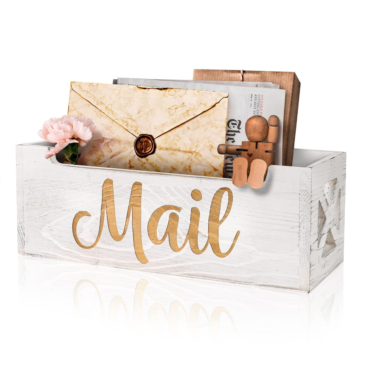 Wooden Mail Organizer Countertop