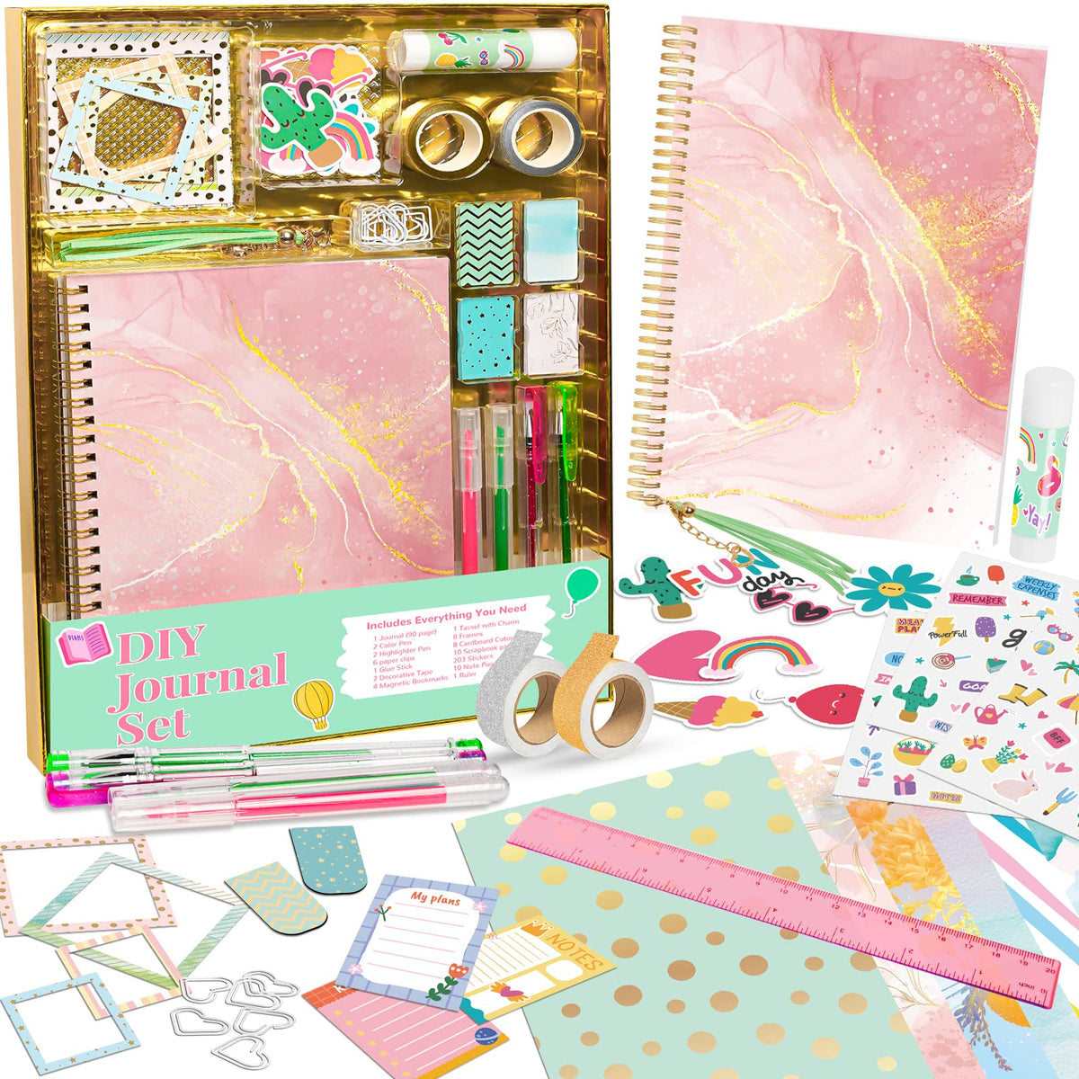 DIY Journal Kit for Girls, Scrapbook Gifts for 6 7 8 9 10 11 Year Old Girls
