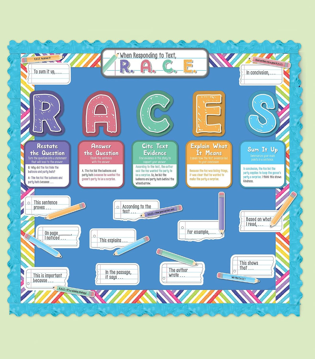 Carson Dellosa Races Writing Process Bulletin Board Set, 37-Pieces