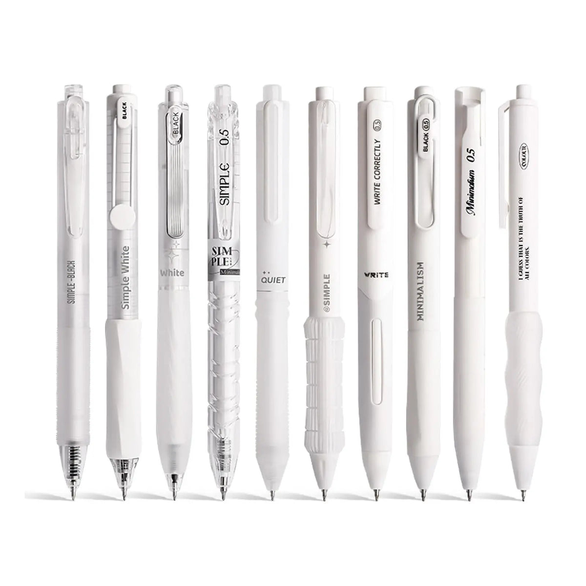 10pcs/set Retractable Quick-Dry Black Ink Gel Pens, Student School Writing Pen, College Student Pen, Note Taking Pens, Office Stationery & Supplies #GLOBAL PICKS