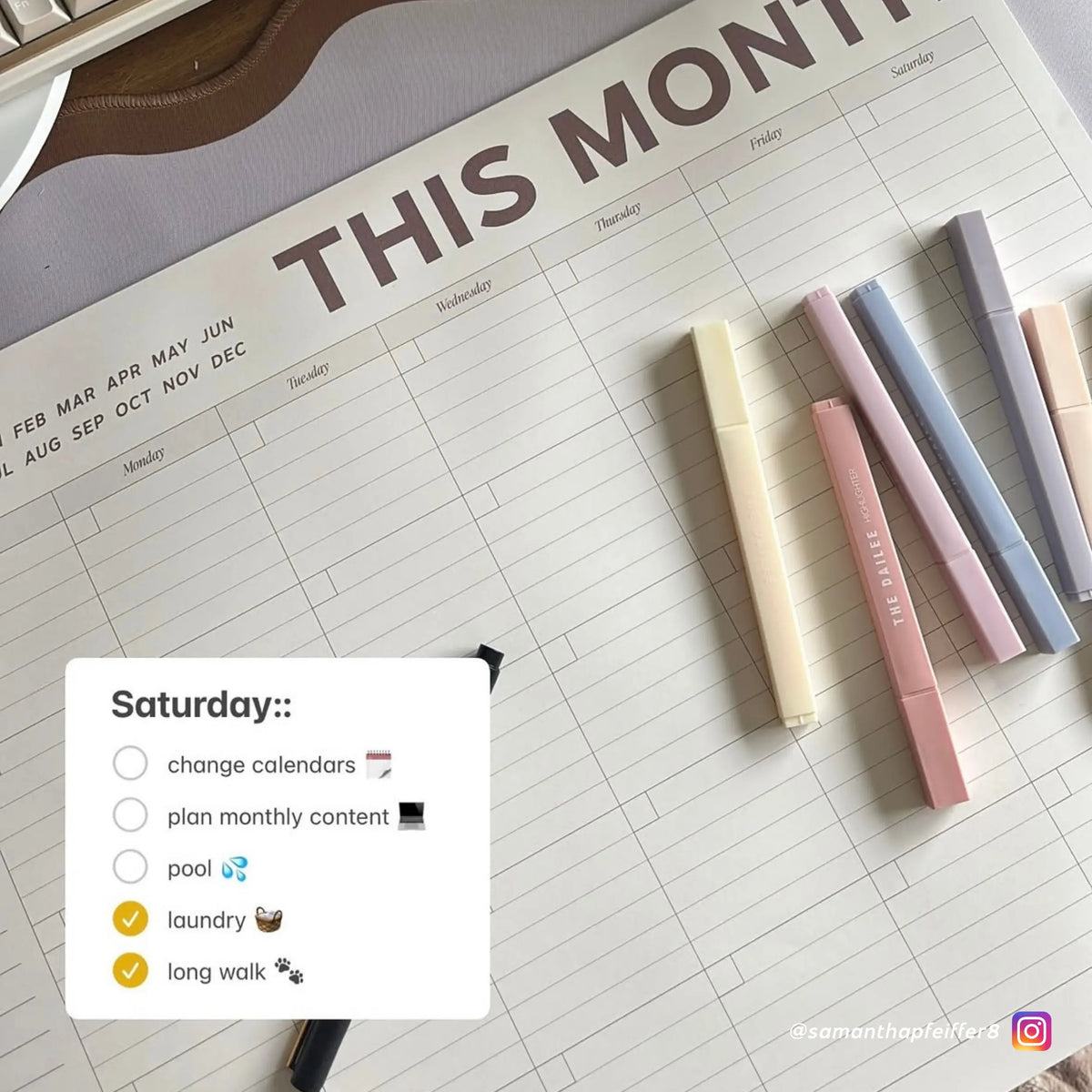 Pastel Aesthetic Highlighter Pack, Cute Felt-Tip Markers & Highlighters for Office Stationery Writing Needs