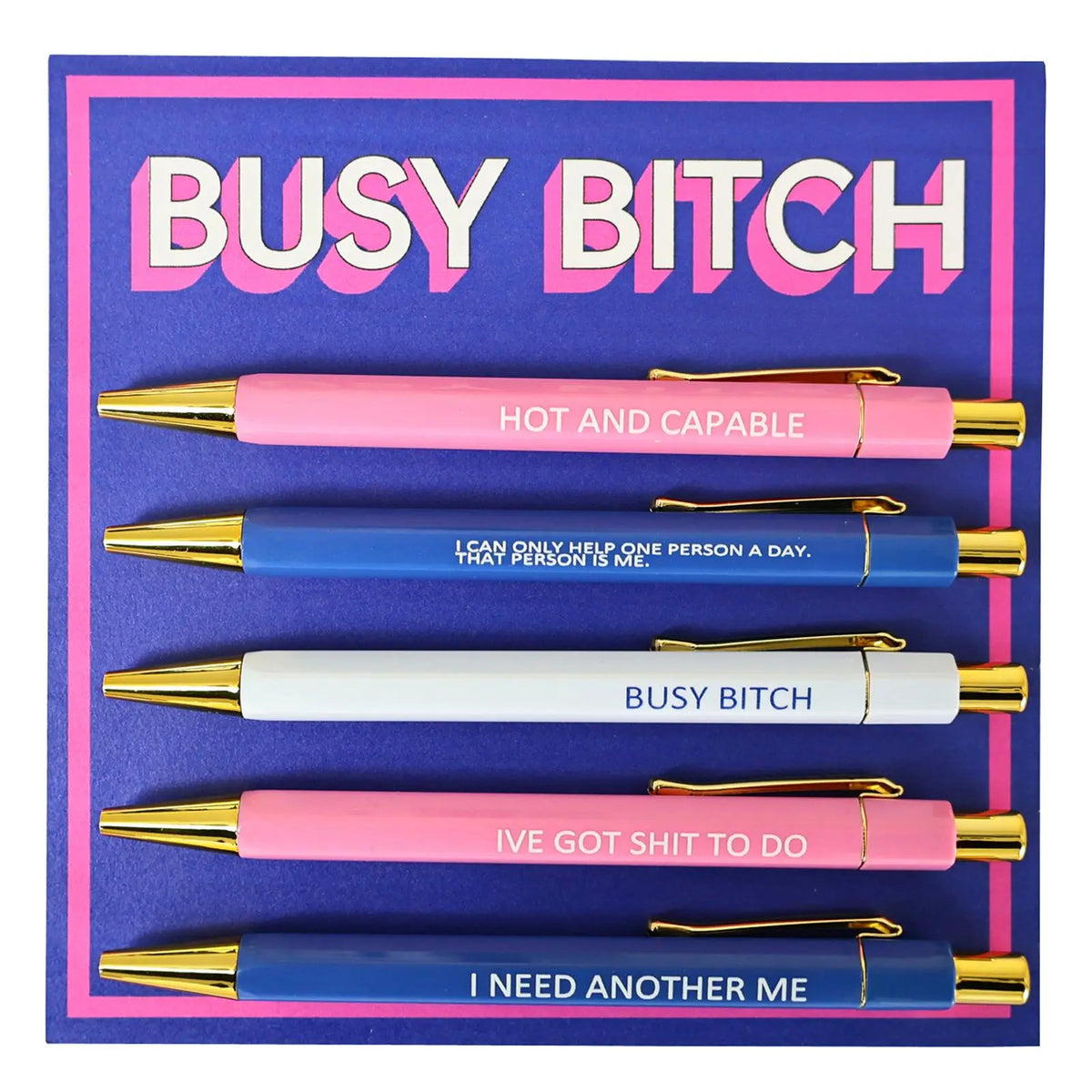 Lettering Ballpoint Pen Set, Ballpen Set, 5 Counts/set Creative Funny Humorous Ballpoint Pen, Writing Pen for Home Office School Student Funny Teacher Pens, Writing Stationery, Office Stationery Supplies
