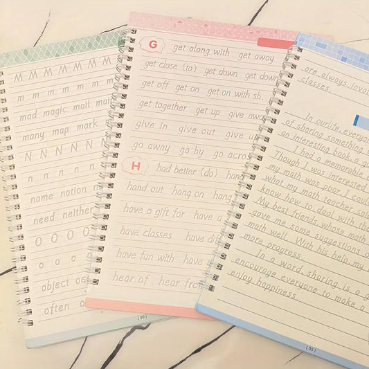 3 Pack English Handwriting Practice Books with Writing Tools, Writing Practice Set, Reusable Calligraphy Letters for Children and Adults, Self-Learning English Writing Aid, Office School Classroom Supplies