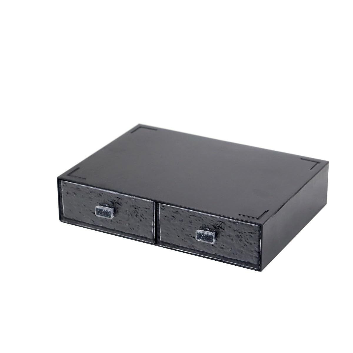 Desktop drawers, stackable plastic drawers, stationery and office supplies (Black, 1 Compartment)