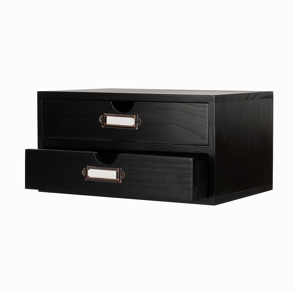 Small Wooden Drawers Wooden Box with Drawer Black