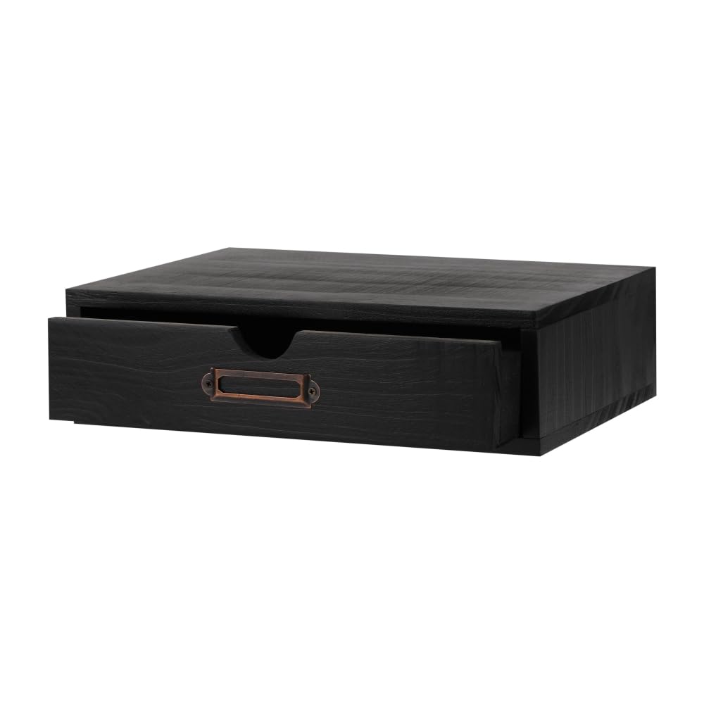 Wooden Drawers Blue Wood Desktop Organizer with Drawers