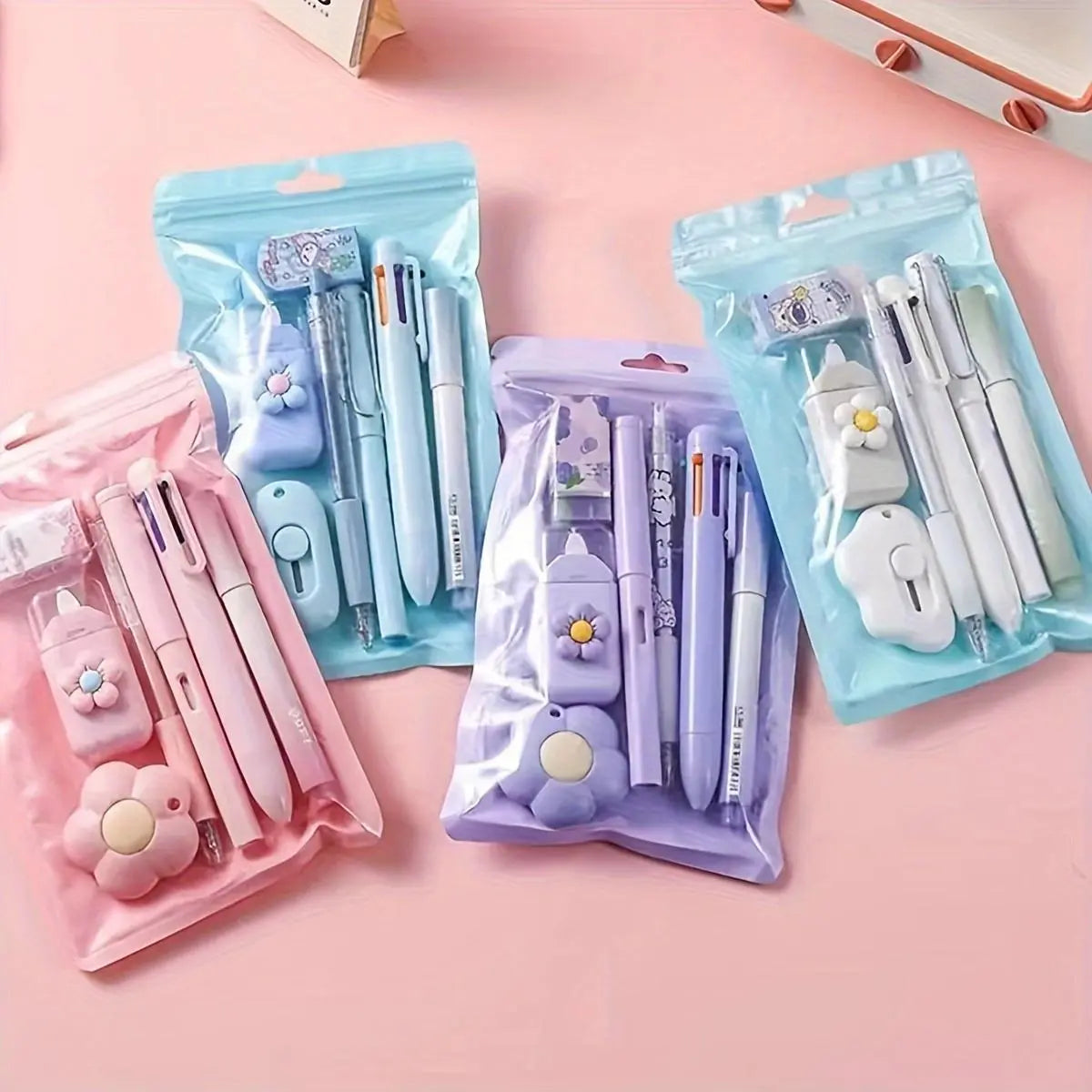 Cute Stationery Set, 1/2/4 Sets Writing Essentials Set, Pen Set, School Supplies Gift for Student & Stationery Supplies for Home School Office, School Classroom Supplies, Homeschool Supplies, Study Supplies