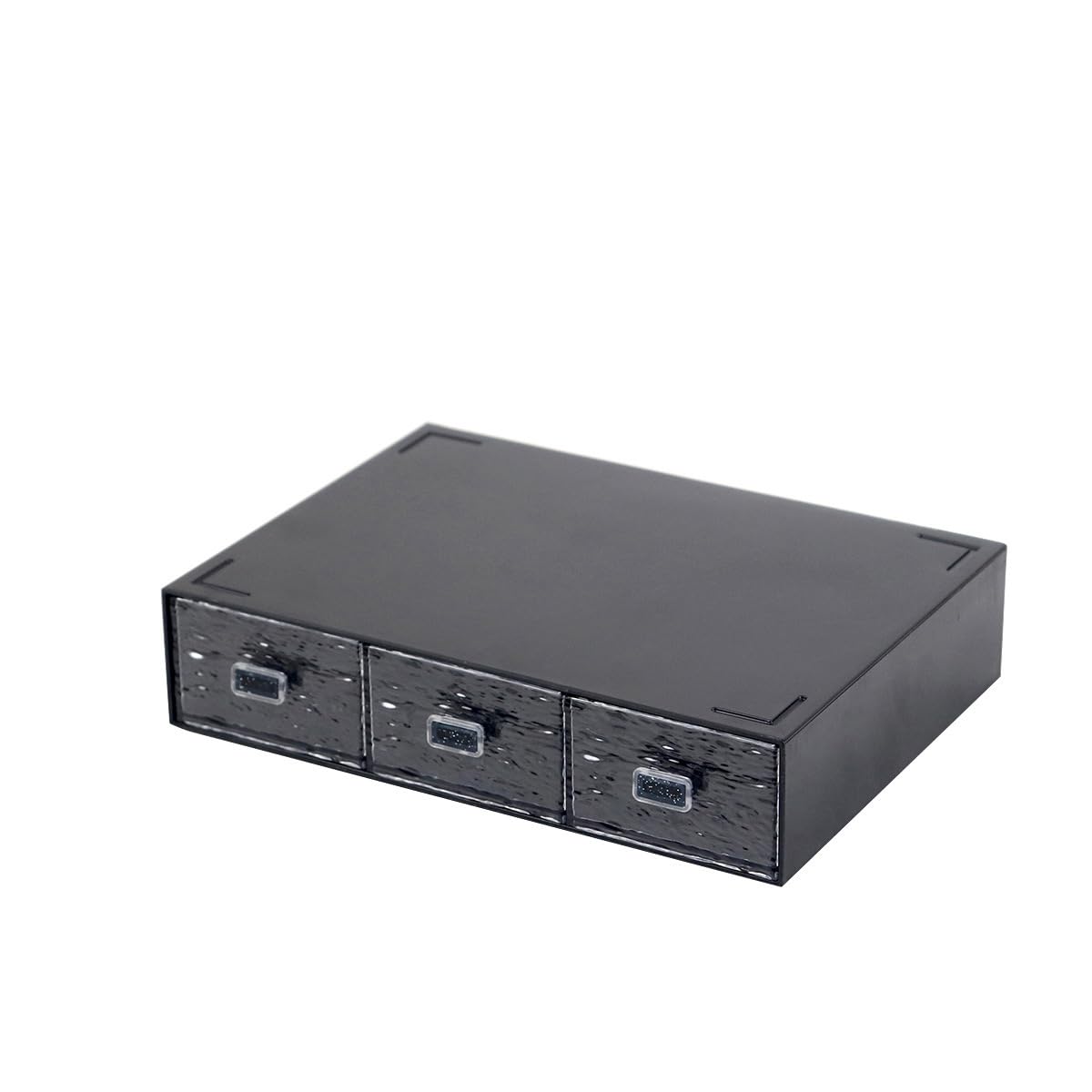 Desktop drawers, stackable plastic drawers, stationery and office supplies (Black, 1 Compartment)
