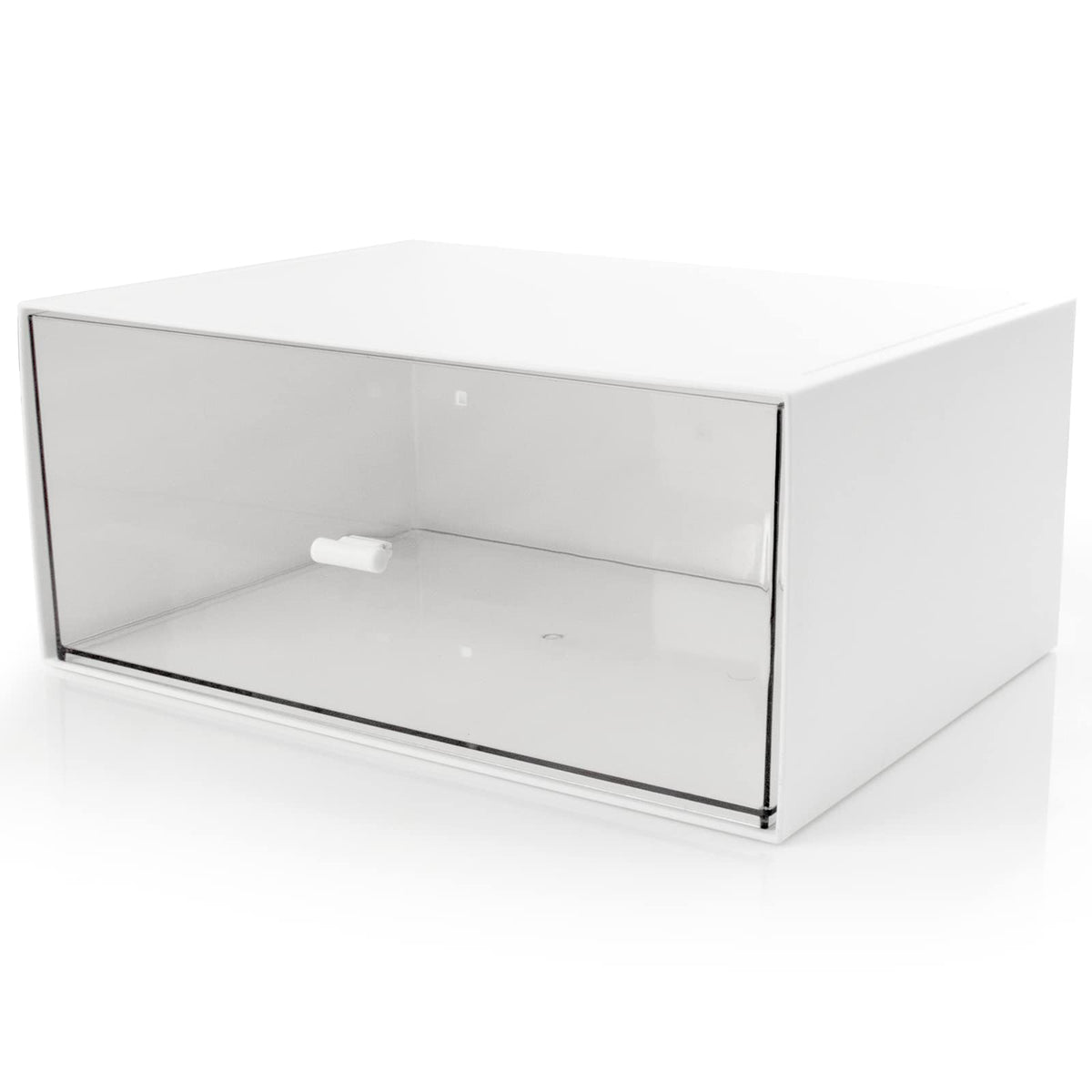 Desk Organizer with Drawers Stackable Storage Drawers, Plastic Compact Desk Storage Box Great for Office School Home Small Space- 1drawers (White)