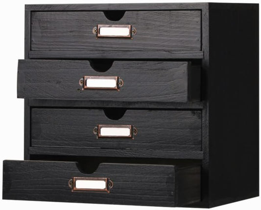 Small Wooden Drawers Wooden Box with Drawer Black