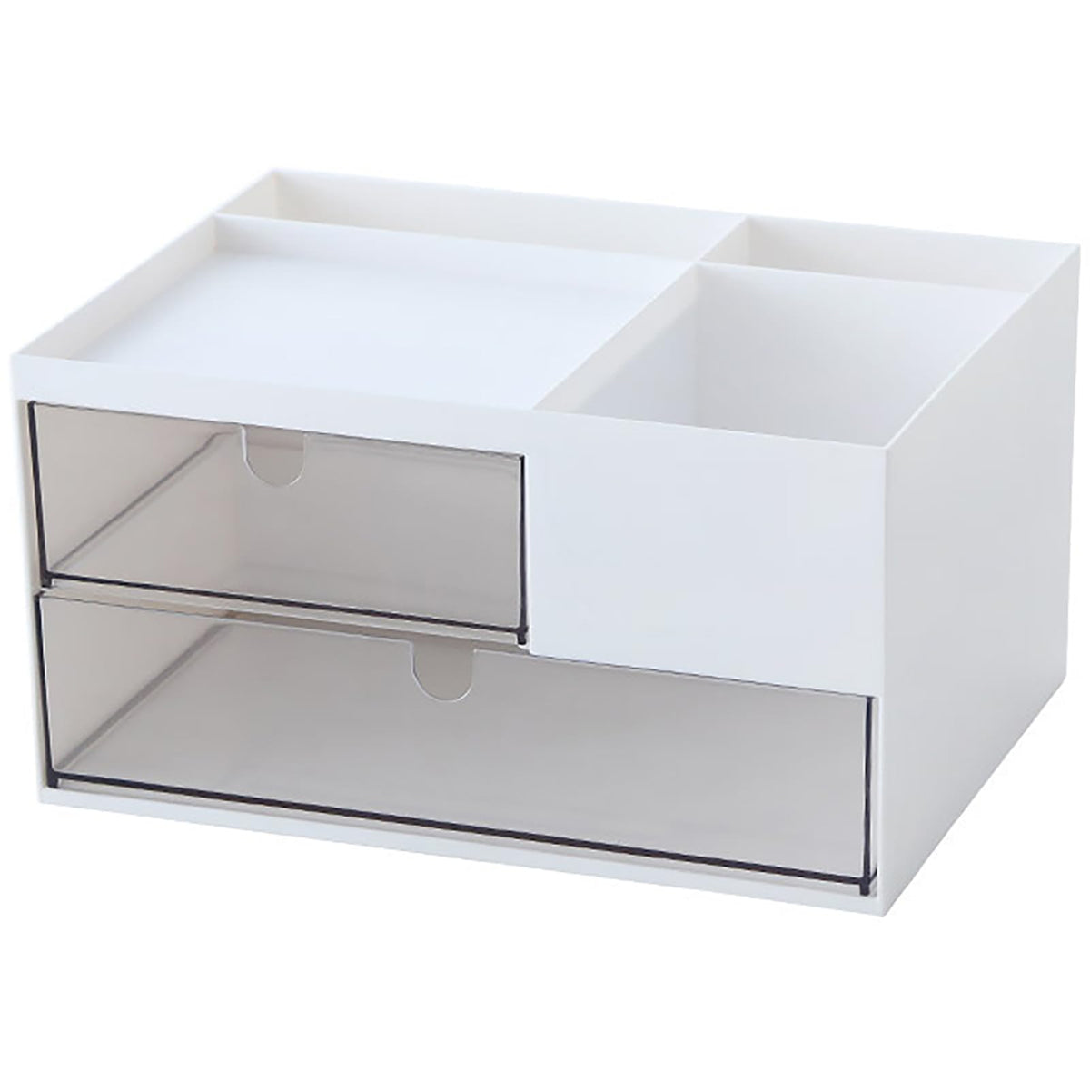 Desk Organizer with Drawers Stackable Storage Drawers, Plastic Compact Desk Storage Box Great for Office School Home Small Space- 1drawers (White)