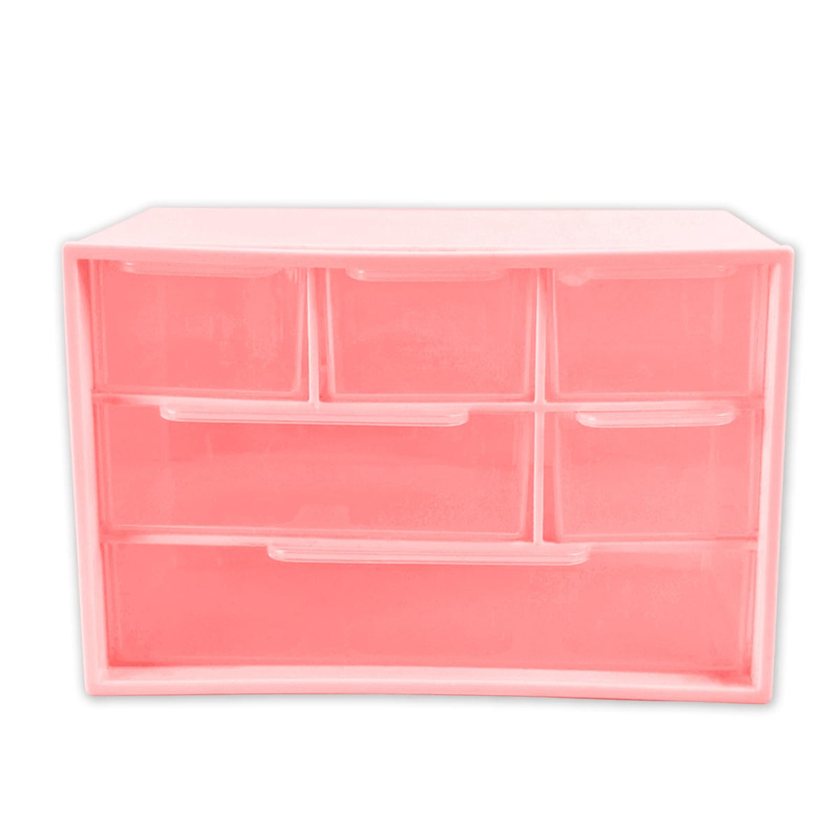 Small Mini Desk Drawer Organizer, 6 Clear Drawers, 7" x 3.9" x 4.7", White