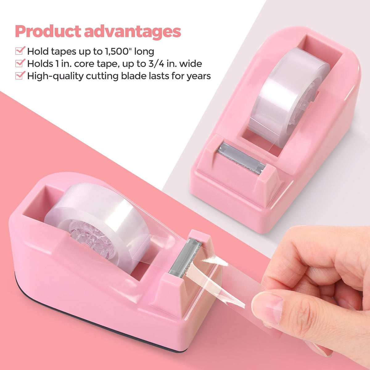 SKYDUE Pink Desk Accessories 11Pcs with Rotating Pen Holder for Desk