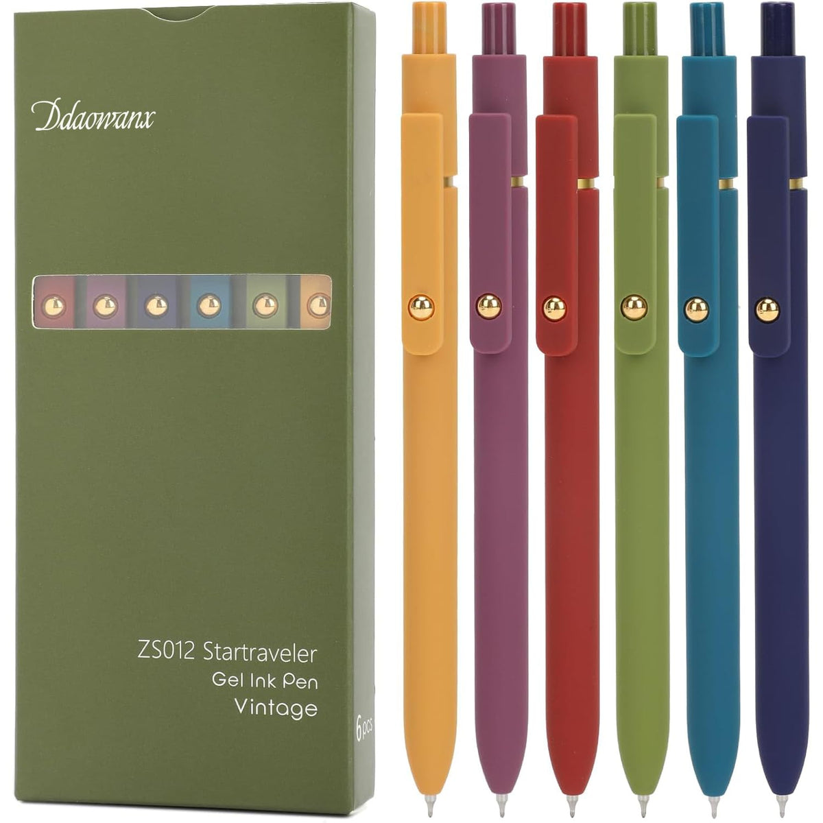 Ddaowanx Gel Pens Set,12 Pcs 0.5mm Retractable Quick Dry Black Ink Pens