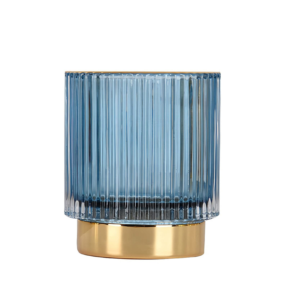DASITON Makeup Brush holder Organizer,Crystal Cosmetic Makeup Brush Glass Brushes Storage Holder, Vintage Make Up Brush Cup Pen Pencil Holder striped vase(Green L)