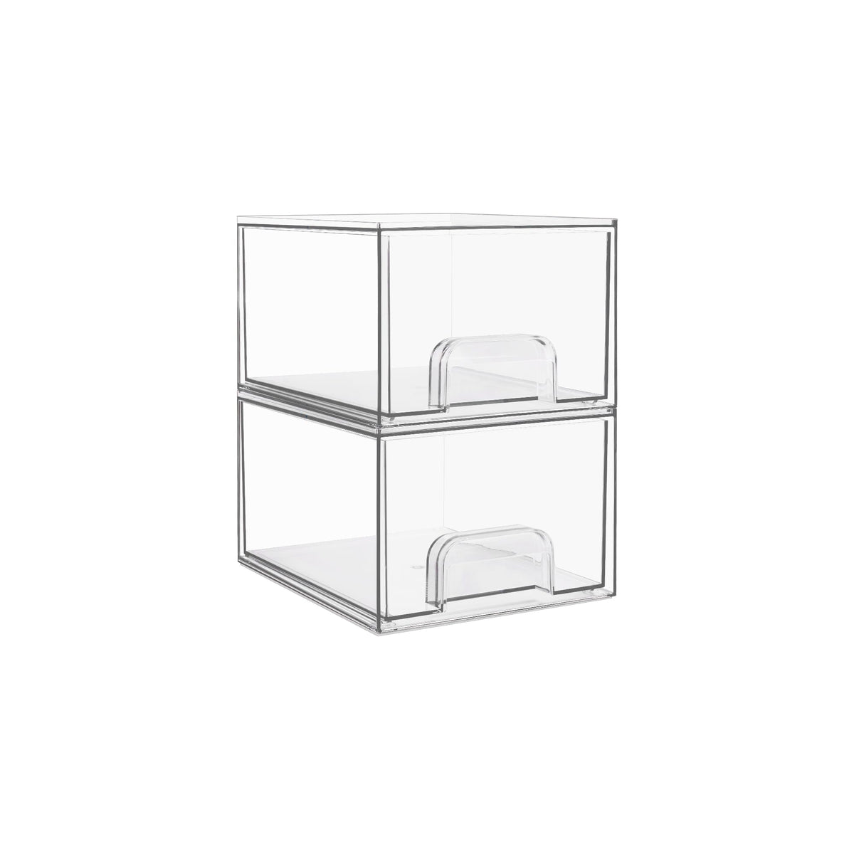 Vtopmart Clear Stackable Storage Drawers, 4 Pack Tall Plastic Organizers