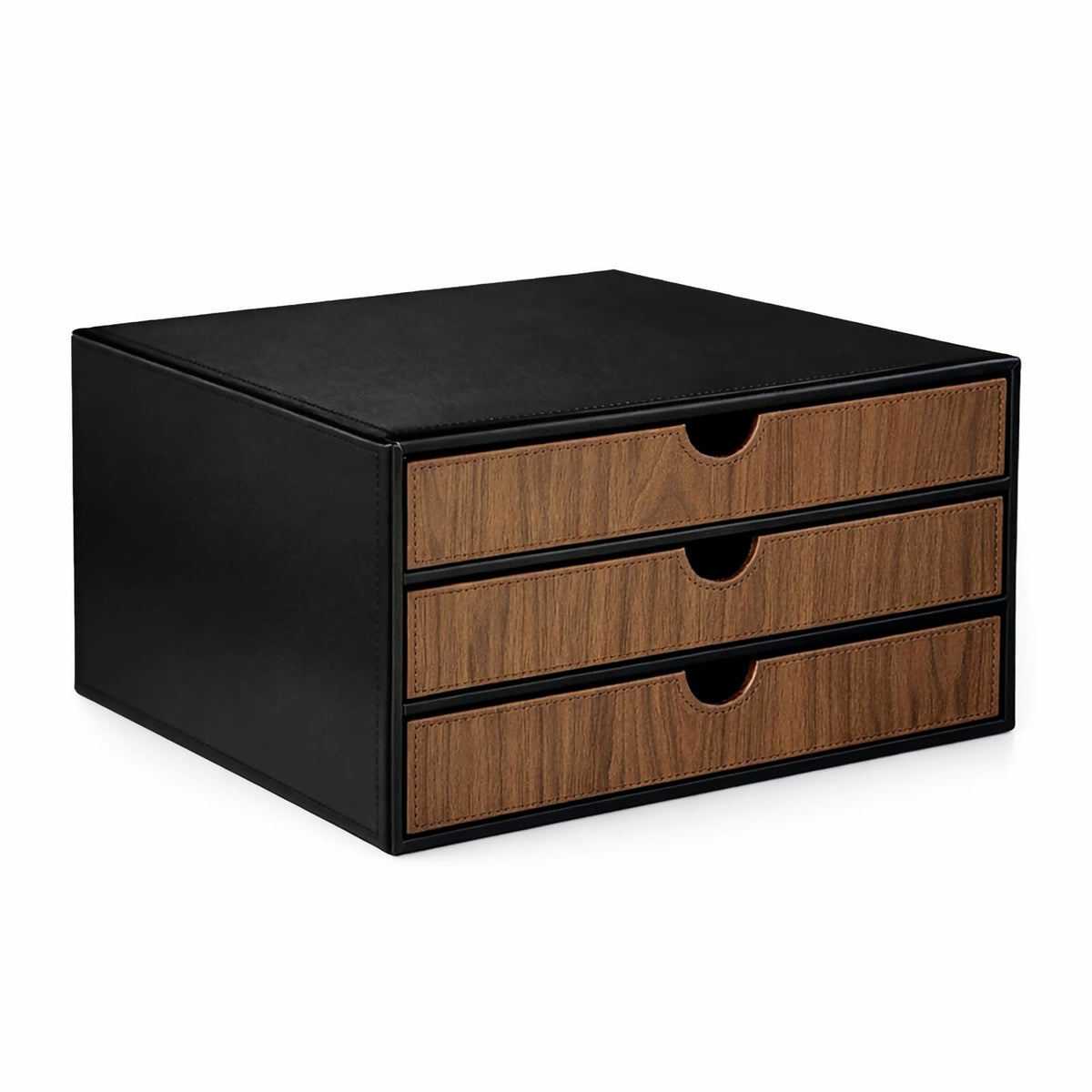 UnionBasic Document Organizer, 3-Drawer File Cabinet Document Storage Box, Office Desktop Filing Organizer, Black