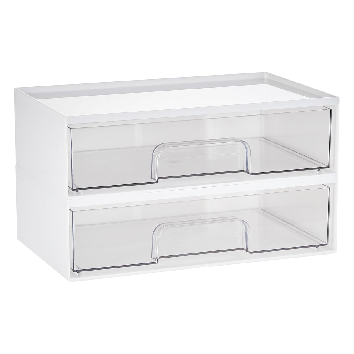 Vtopmart Clear Stackable Storage Drawers, 4 Pack Tall Plastic Organizers