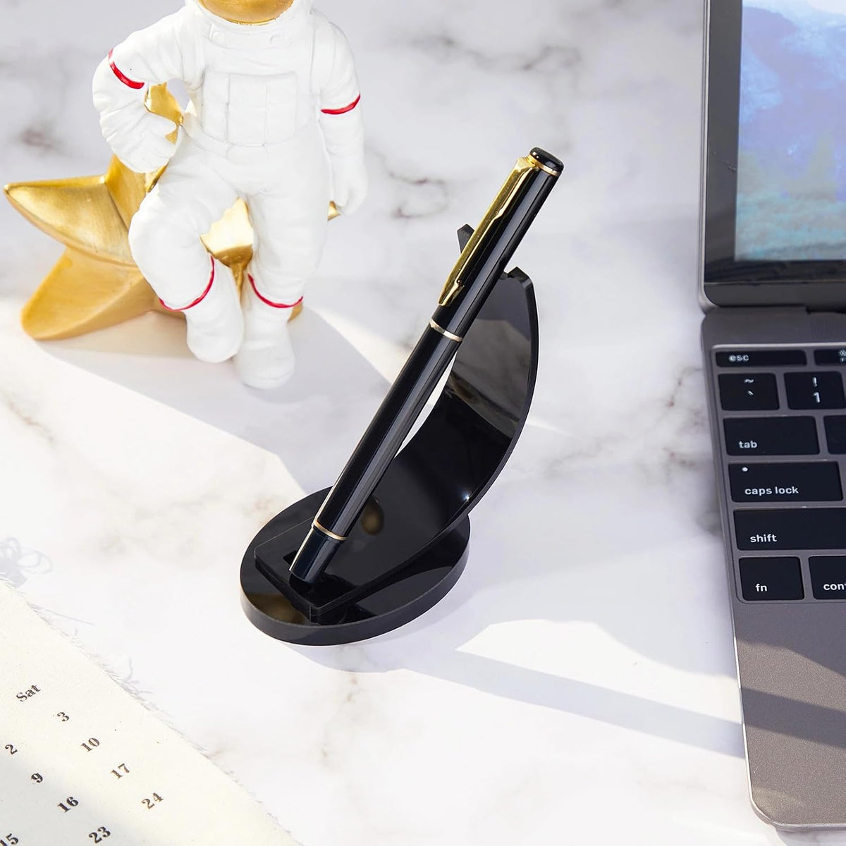 Spakon 2 Pcs Acrylic Pen Display Stand Holder for Desk, Black