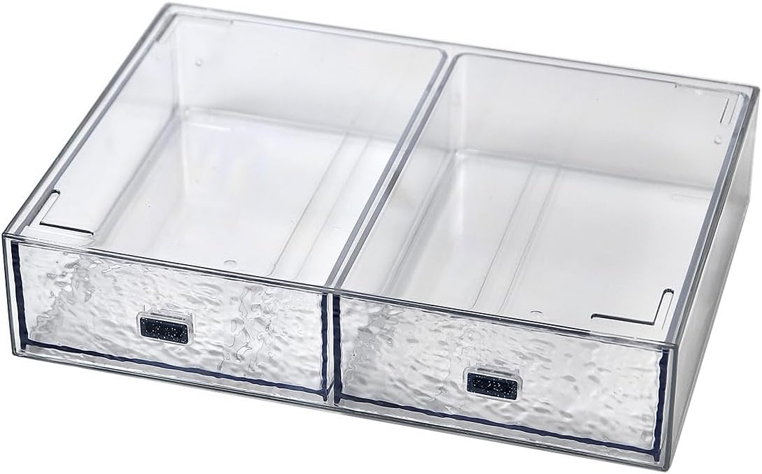 Desktop drawers, stackable plastic drawers, stationery and office supplies (Black, 1 Compartment)