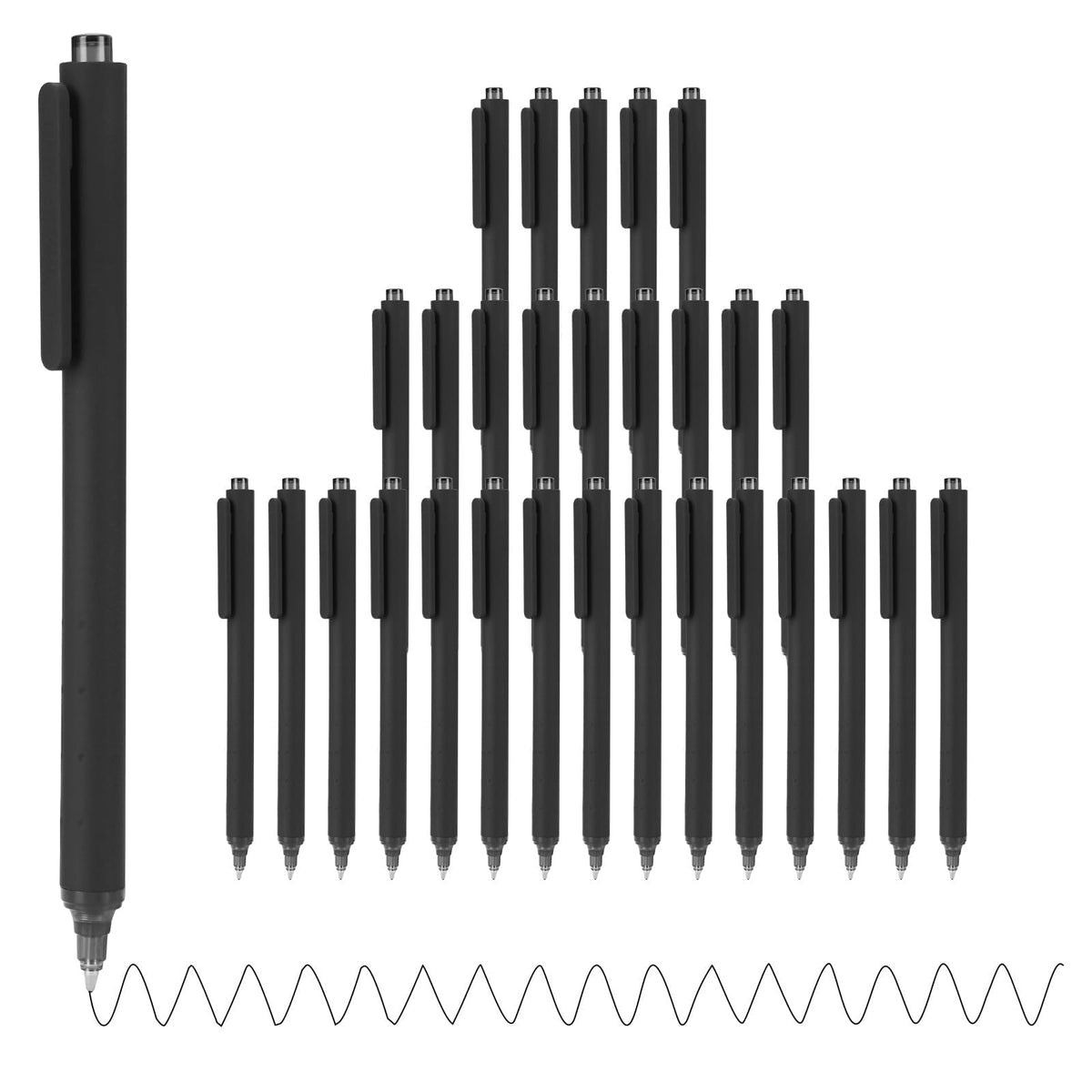 WY WENYUAN 100 Pcs Black Pens Bulk, 1.0mm Bold Point Quick Drying Ballpoint Pens, Retractable Bulk Pens for Smooth Writing, Ideal for School, Office, Journaling, Note Taking and Correction