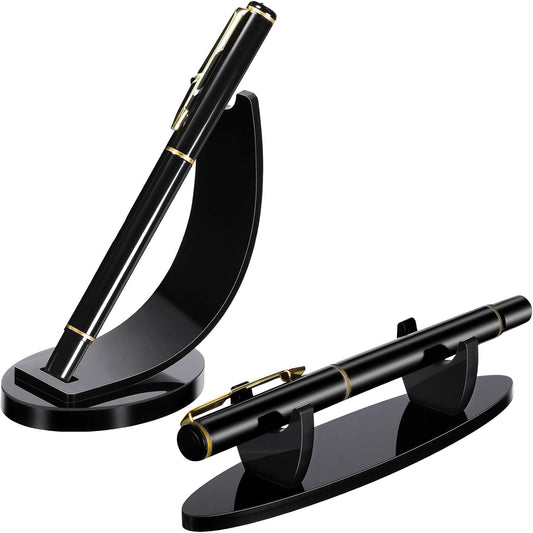 Spakon 2 Pcs Acrylic Pen Display Stand Holder for Desk, Black