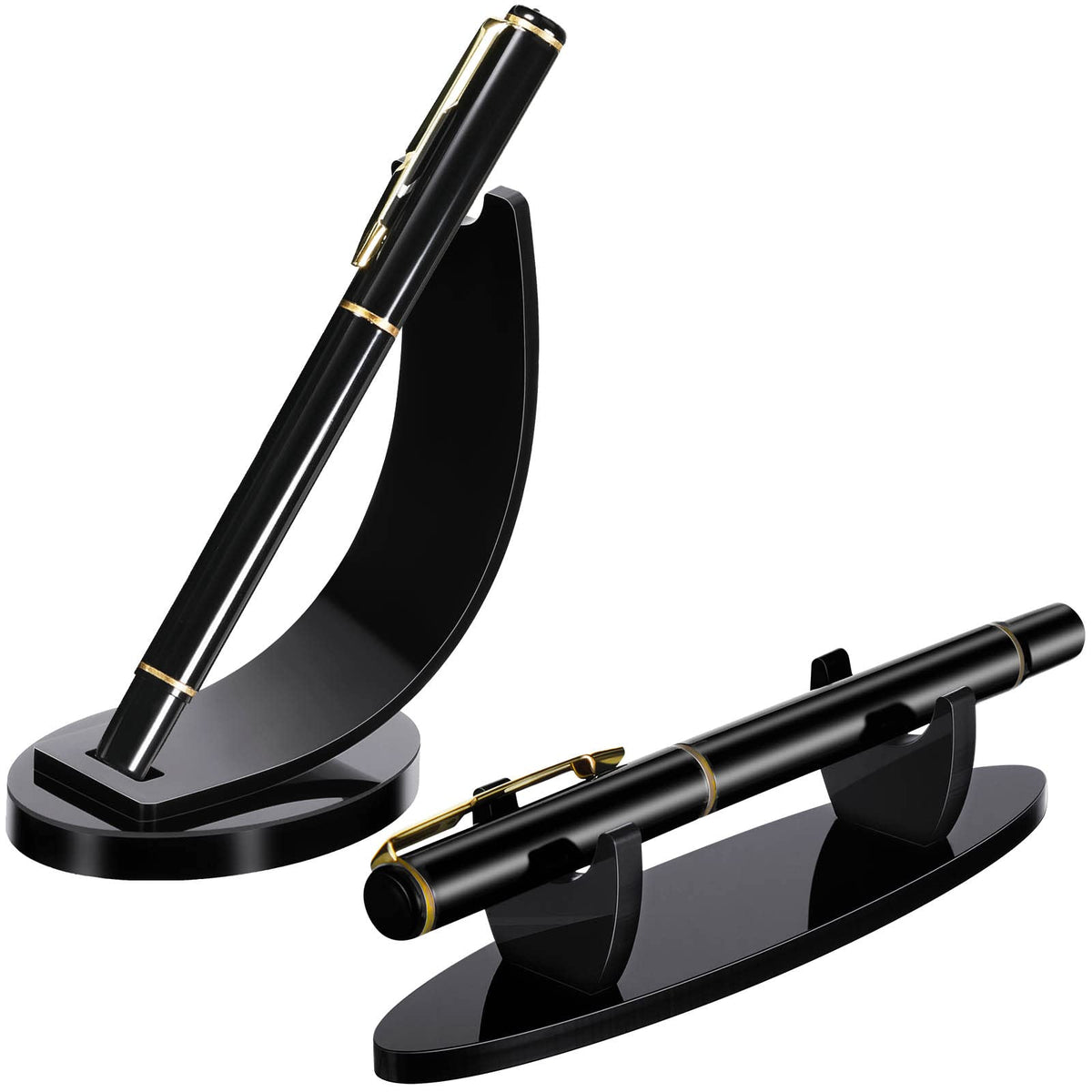 Spakon 2 Pcs Acrylic Pen Display Stand Holder for Desk, Black