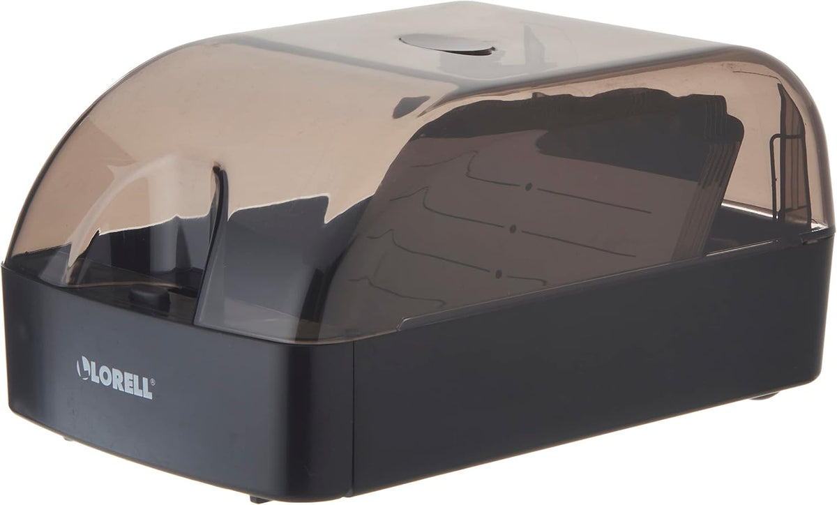 Lorell Business Card File, 350 Card Capacity, Black, Plastic, Modern, Office Supplies, Professionals, Unisex, Hinged, Portable