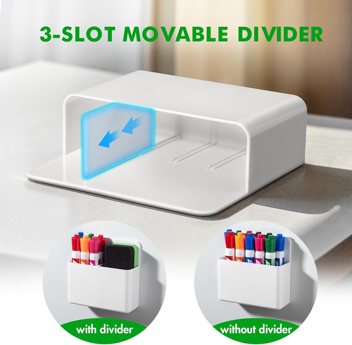2 Pack Magnetic Pen Holder Cup for Whiteboard, Classroom Supplies