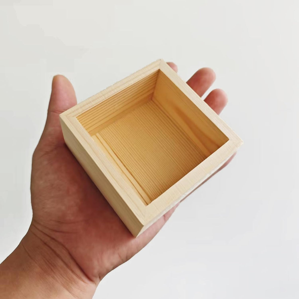 4 Pack Square Unfinished Pine Wood Storage Boxes, Natural Wooden Organizer Bins for Desktop, Bathroom, Kitchen, DIY Crafts, 8x8x4cm (small boxes 4p)