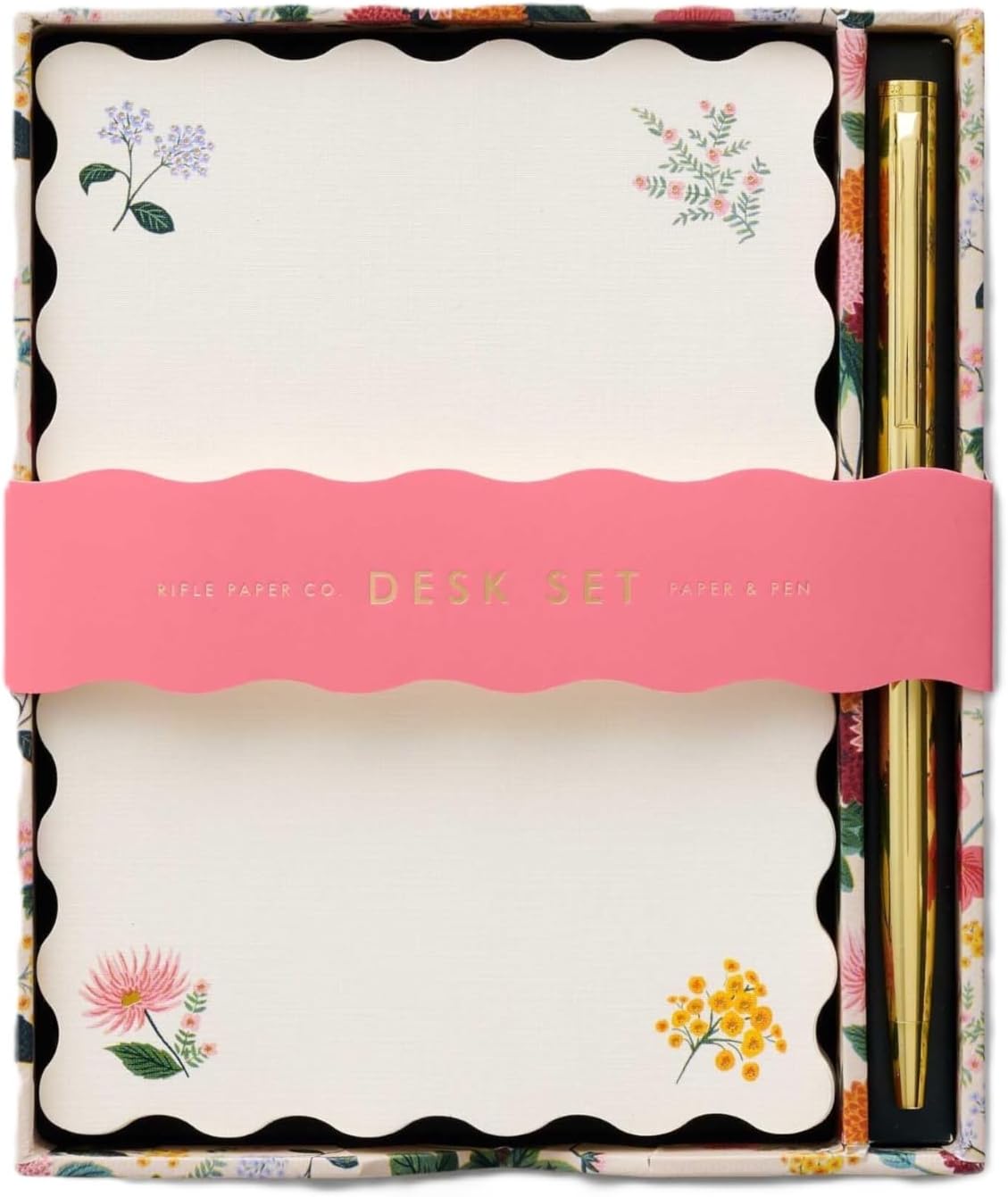 RIFLE PAPER CO. Dahlia Note Writing Set, Pretty Desktop Stationery Box