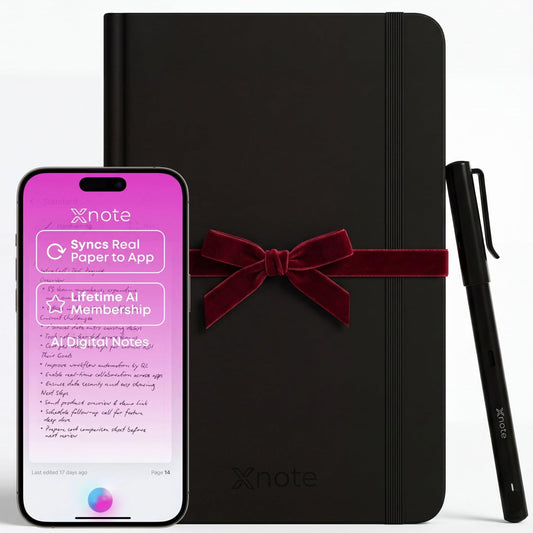 XNote Smart Pen & Notebook Starter Set – AI-Powered Digital Note Taking, Real Paper Writing Syncs to App, Bluetooth Smart Notebook, 17-Hr Battery, Official Bundle with 5 Ink Refills
