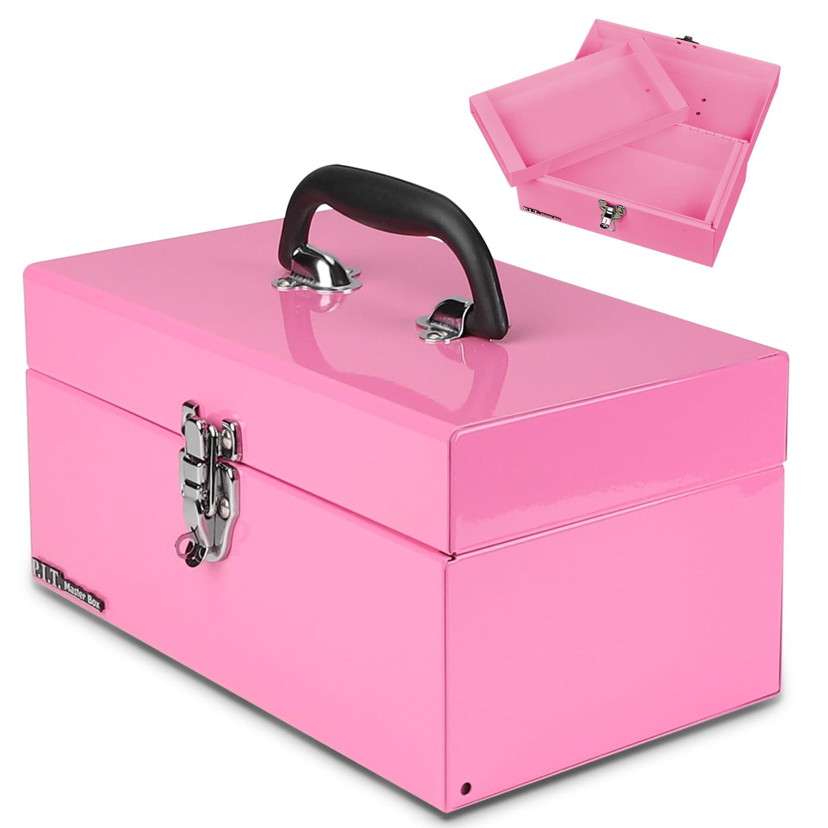 P.I.T. Mini Tool Box,3 Drawers Small Metal Toolbox for Tools Storage,White