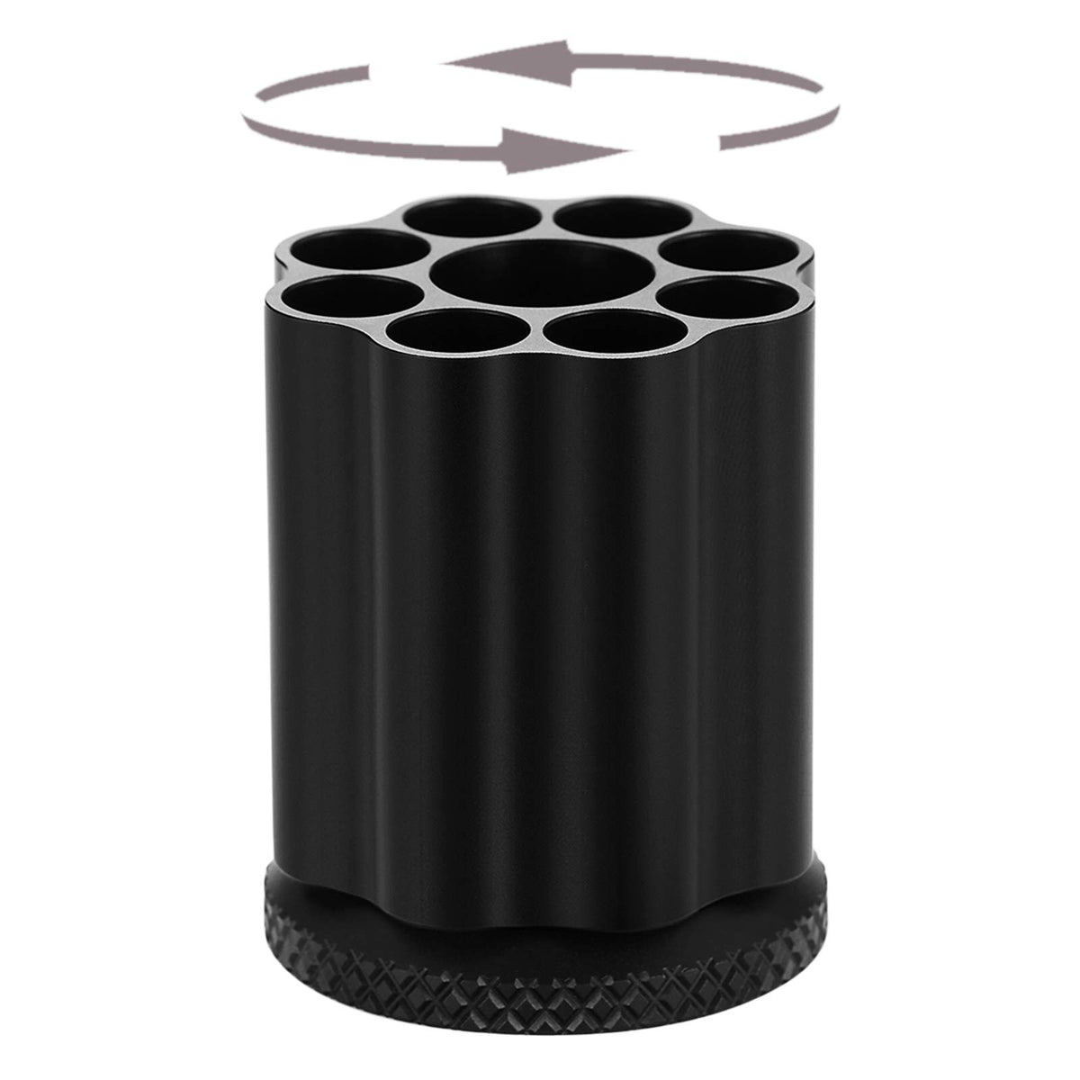 Rotating Revolver Pen Holder, Gun Cylinder Pen Holders, Favorite Pencil Holder and Perfect Stationery Supplies (Black)