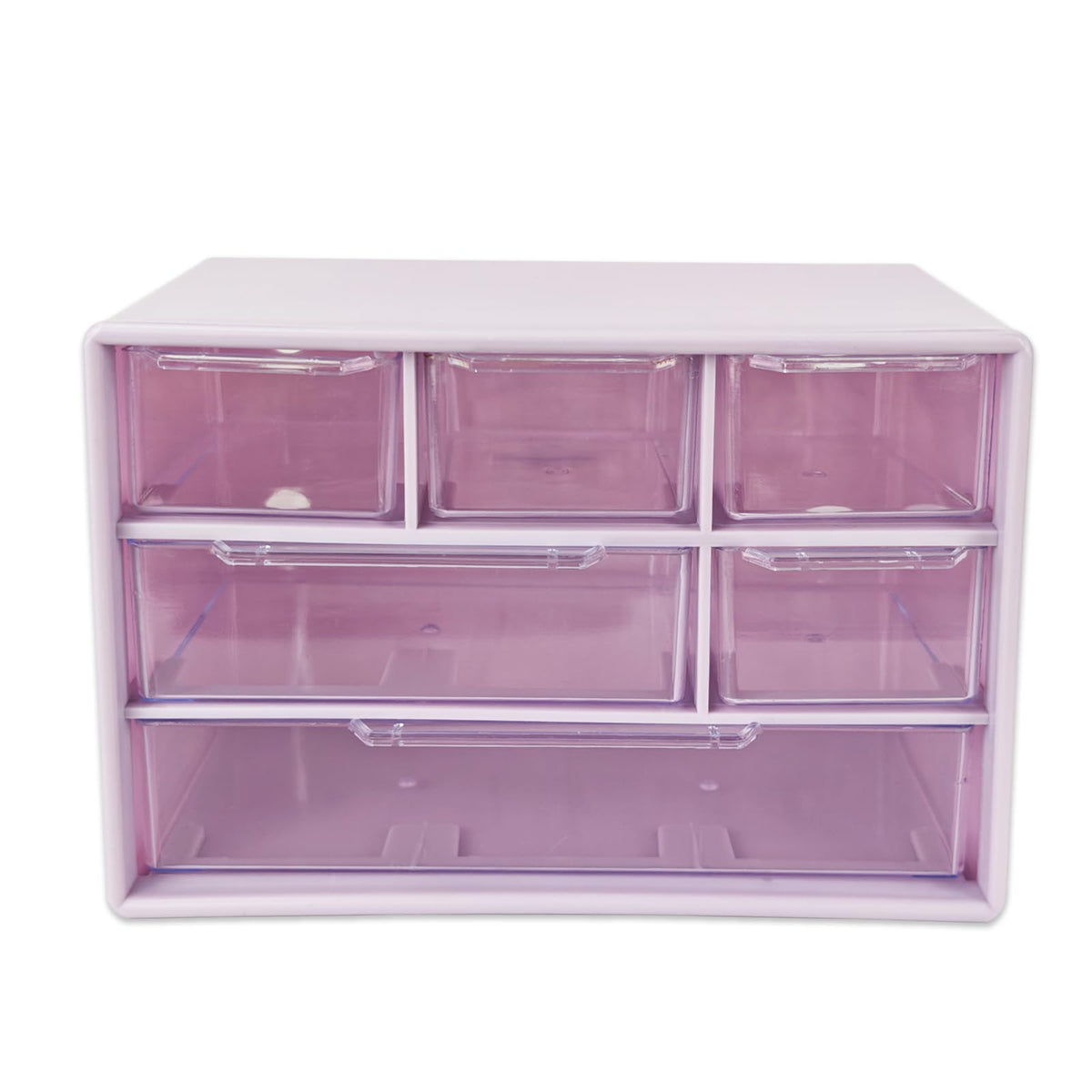 Small Mini Desk Drawer Organizer, 6 Clear Drawers, 7" x 3.9" x 4.7", White