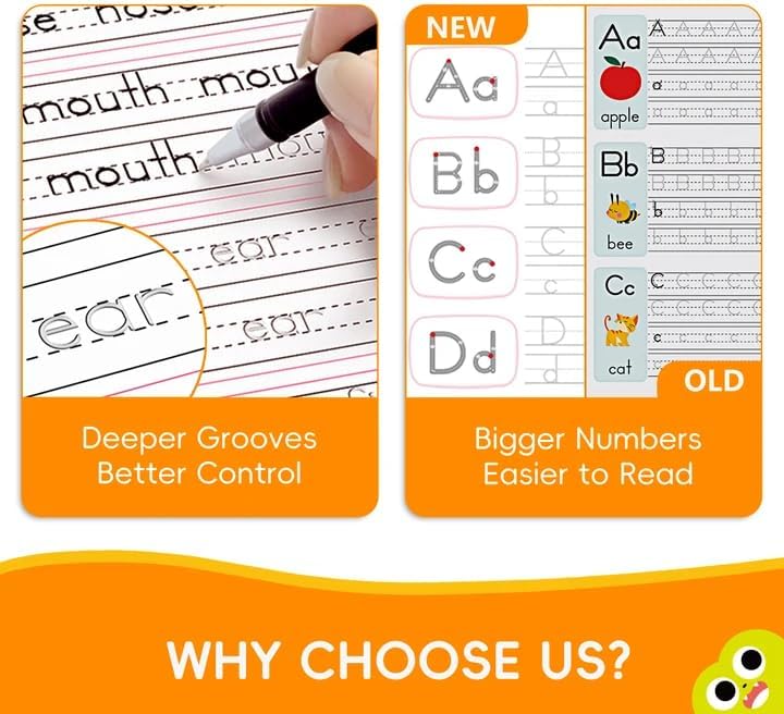 Large Magic Grooved Writing Books for Kids Ages 3-8