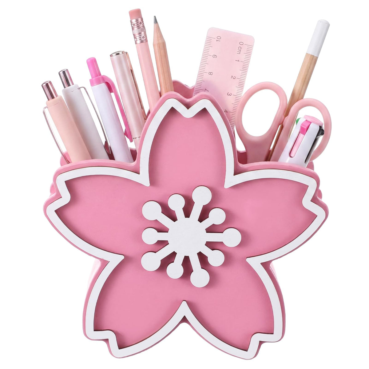 Tenceur Pink Bow Pen Holder for Desk Large Capacity Pencil Holder for Girls