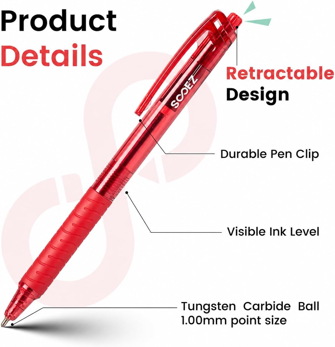 Sooez 60 Pack Bulk Pens Ballpoint, Smooth Writing Pens with Soft Grip