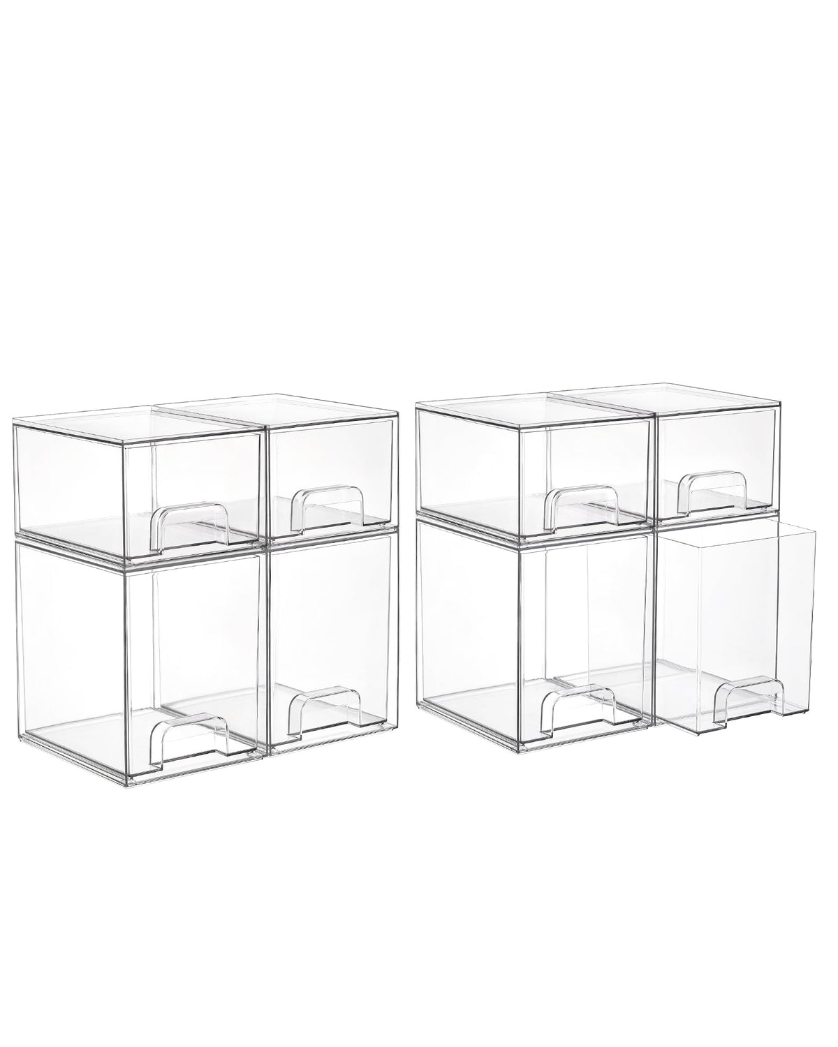 Vtopmart Clear Stackable Storage Drawers Set of 5, Plastic Organizer Bins