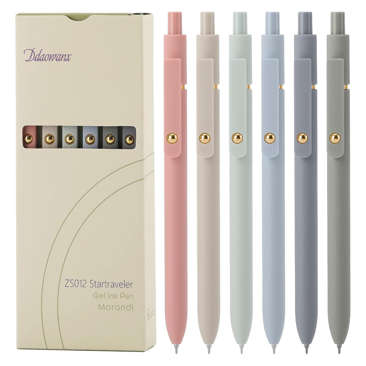Ddaowanx Gel Pens Set,12 Pcs 0.5mm Retractable Quick Dry Black Ink Pens