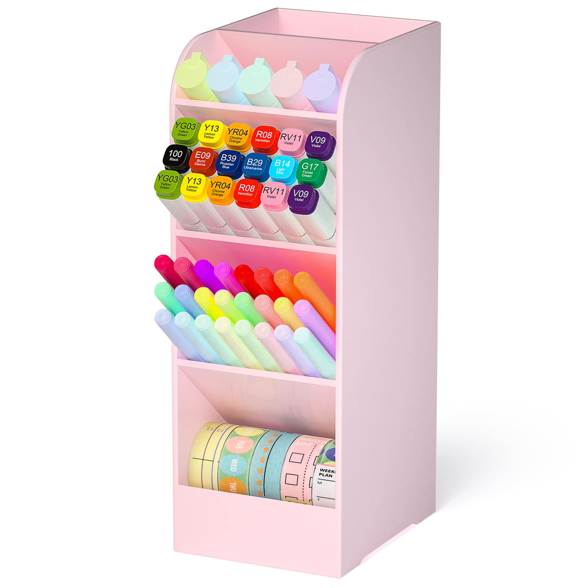 Asten Pen Holder, Pencil Holder for Desk, Pen Organizer (Clear, 3 Pack)