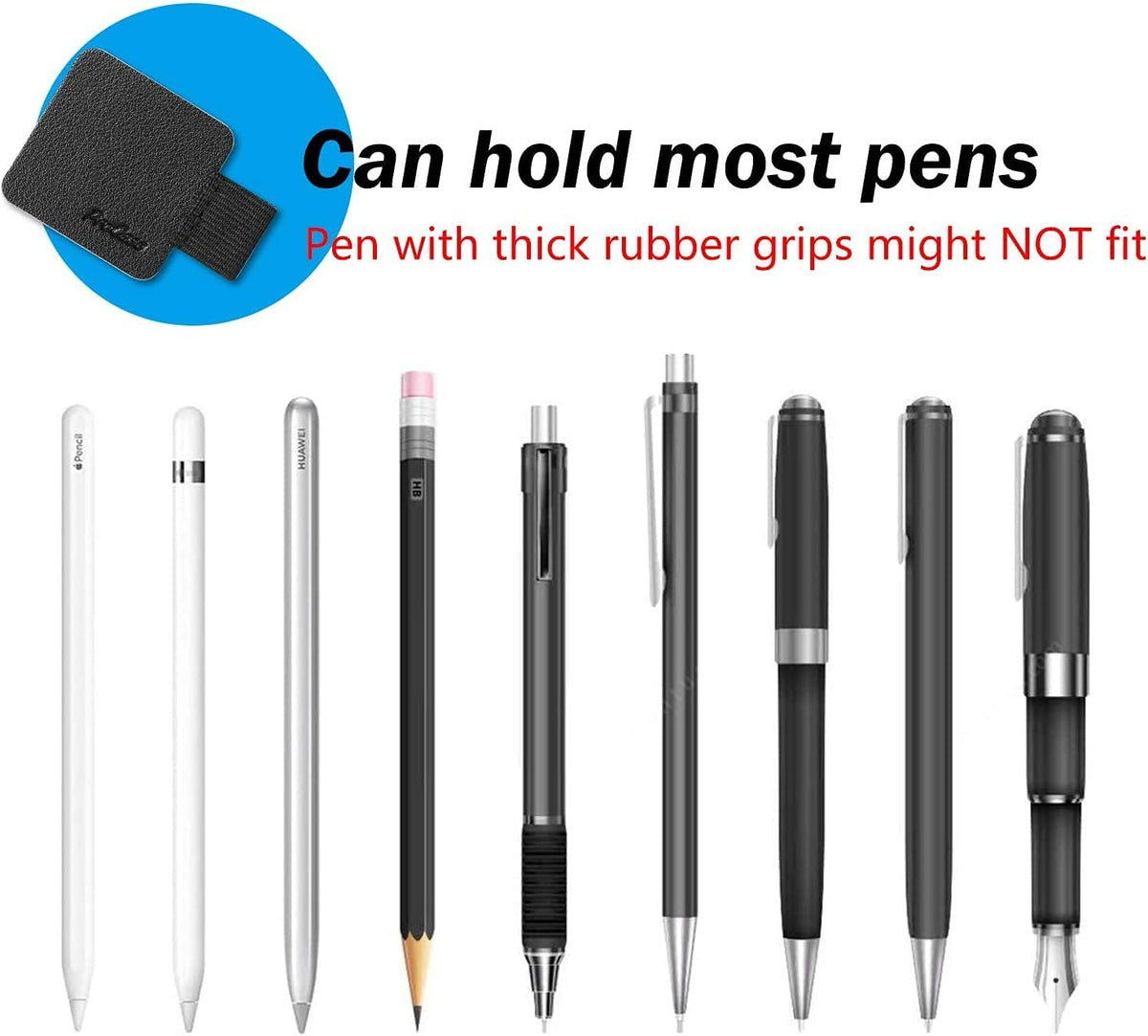 ProCase Pen Loop Holder for Notebooks Journals Planners Tablet Case, Black