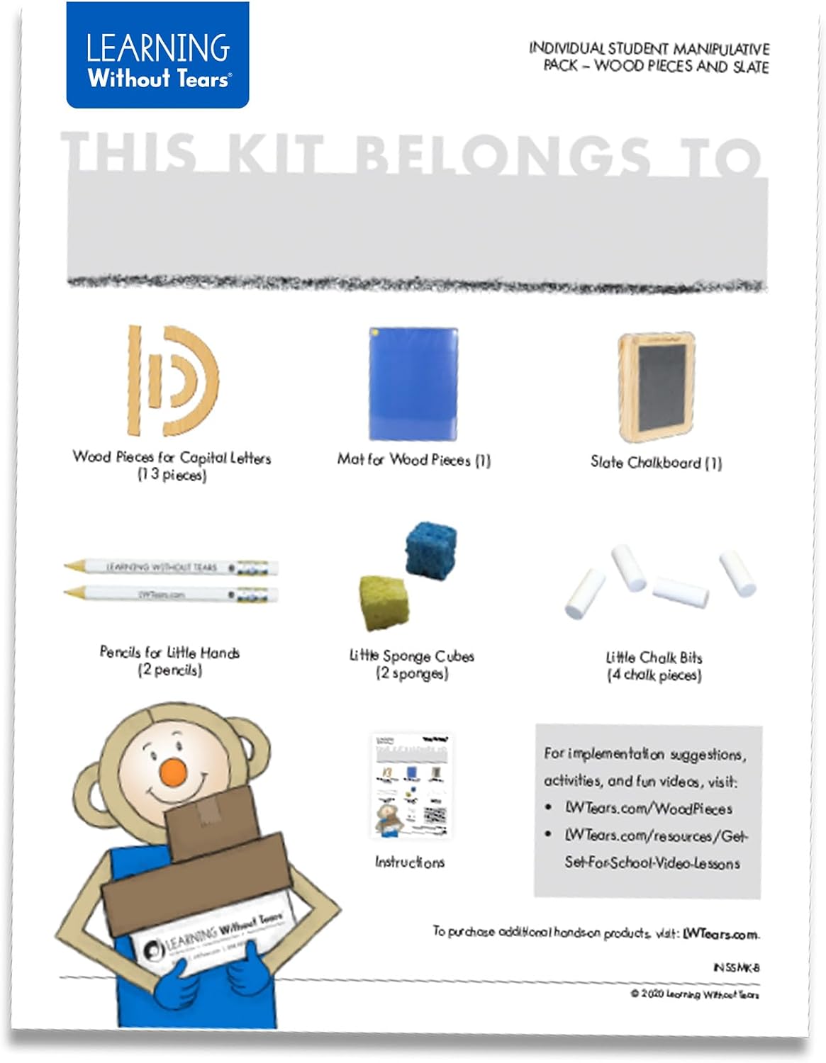 Learning Without Tears Hands-On Student Pack, Letters & Numbers Kit