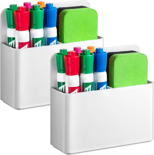 2 Pack Magnetic Pen Holder Cup for Whiteboard, Classroom Supplies