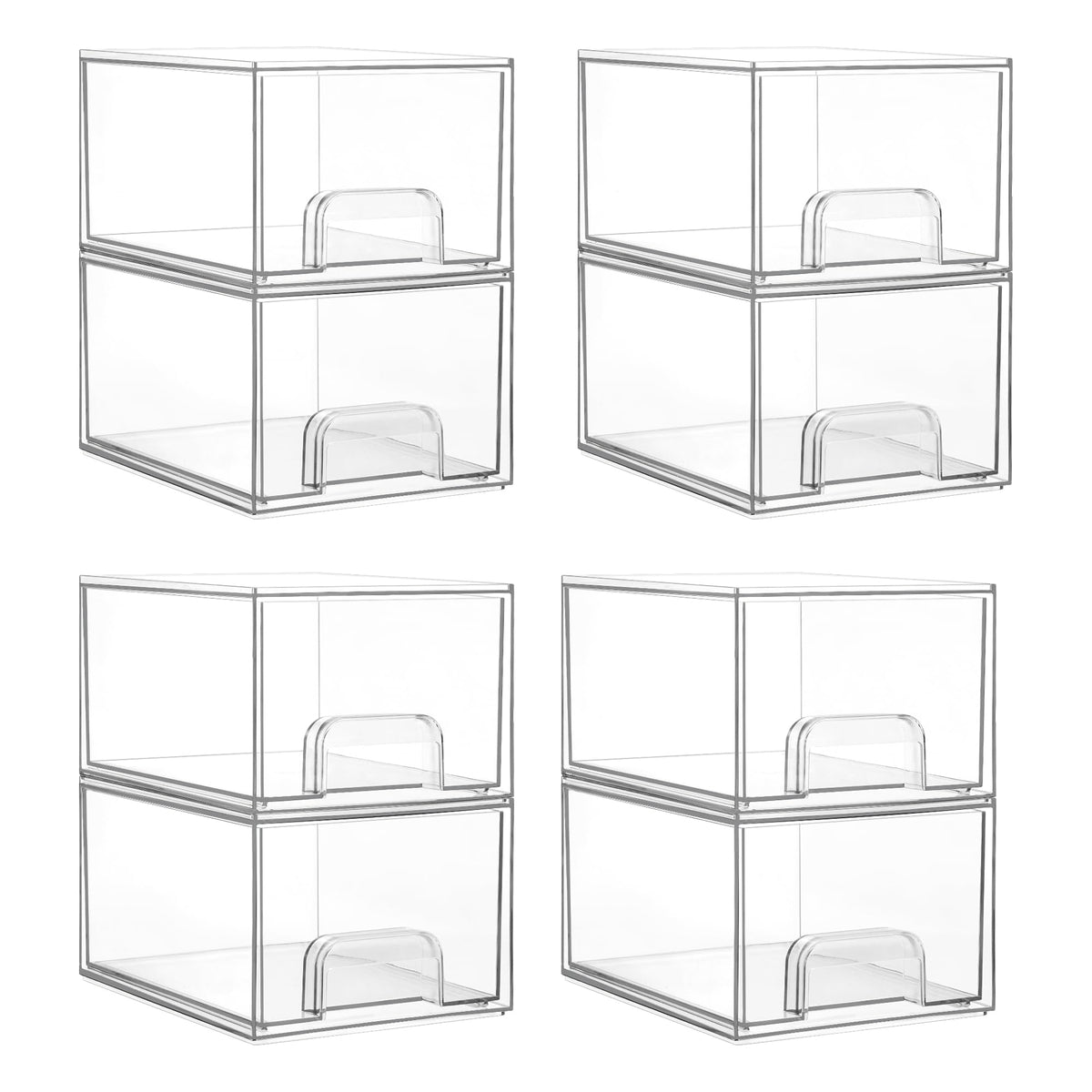 Vtopmart Black Small Stackable Storage Drawers for Cologne Organizer