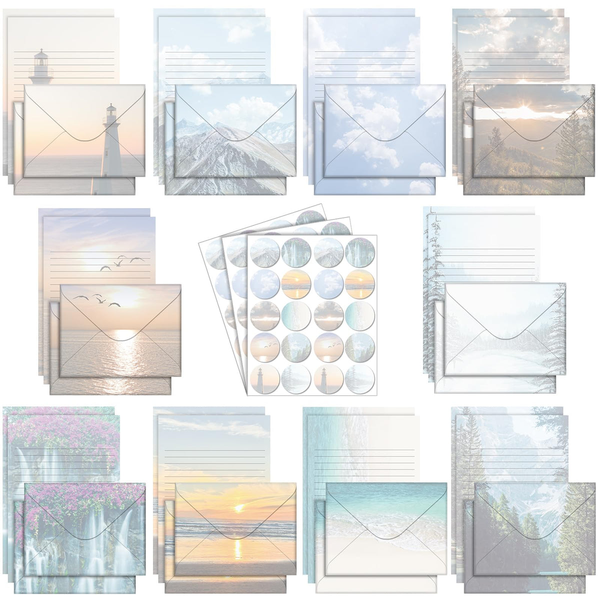 TaoBary 160 Pcs Vintage Floral Stationery Paper and Envelopes Set